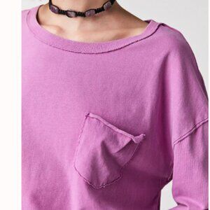 new FREE PEOPLE We The Free Fade Into You Long Sleeve Pocket Tee 266
